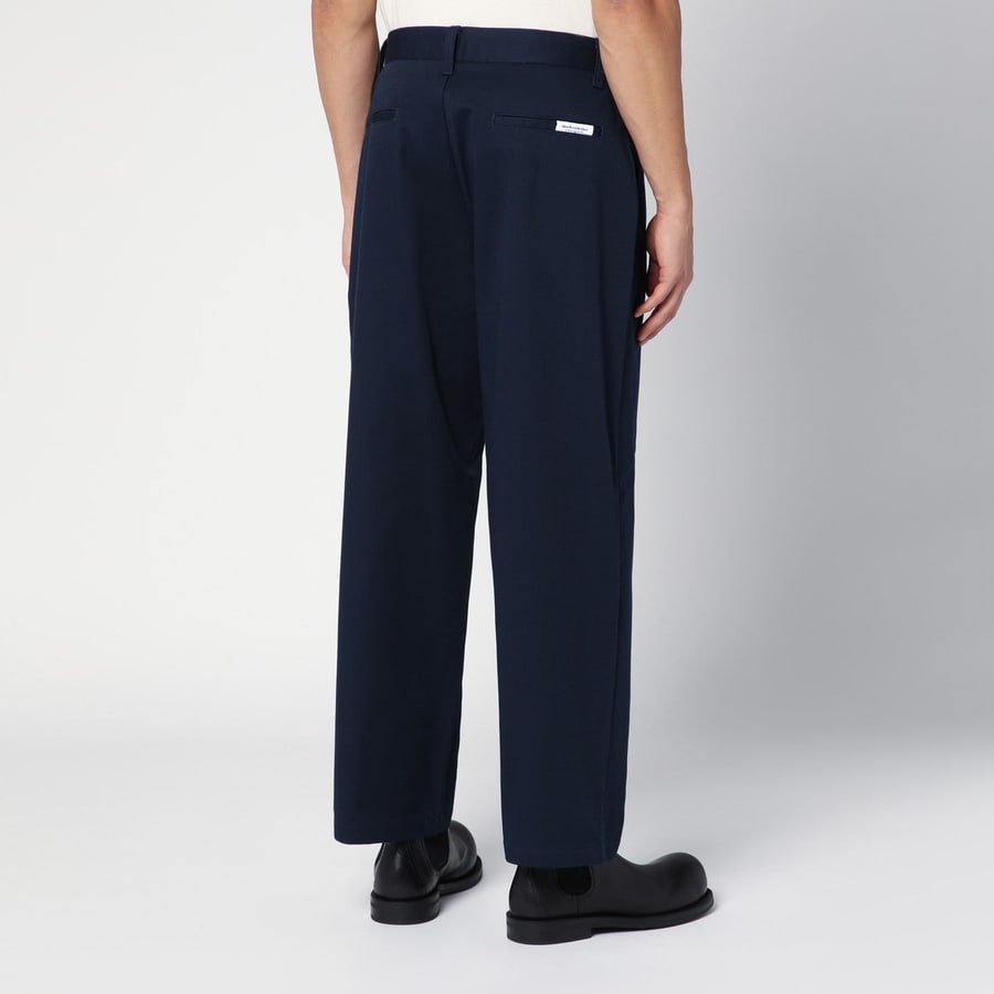 NEW AMSTERDAM Pantalone blu navy in misto cotone, view 4