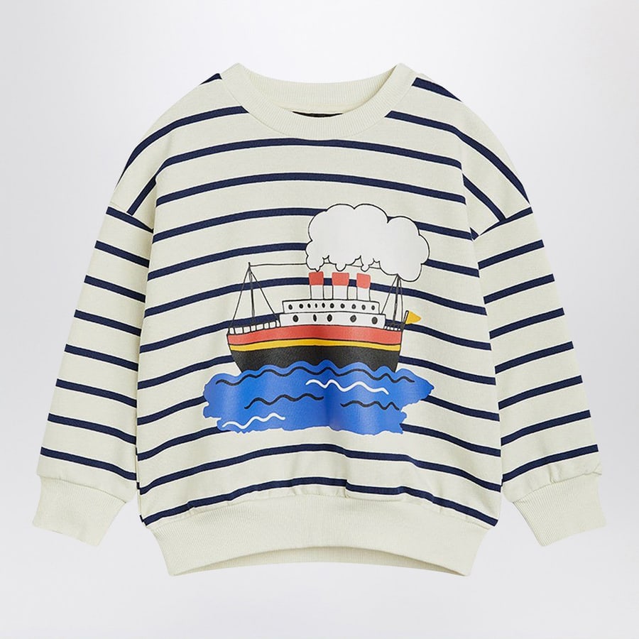 MINI RODINI Felpa Ferry a righe in cotone