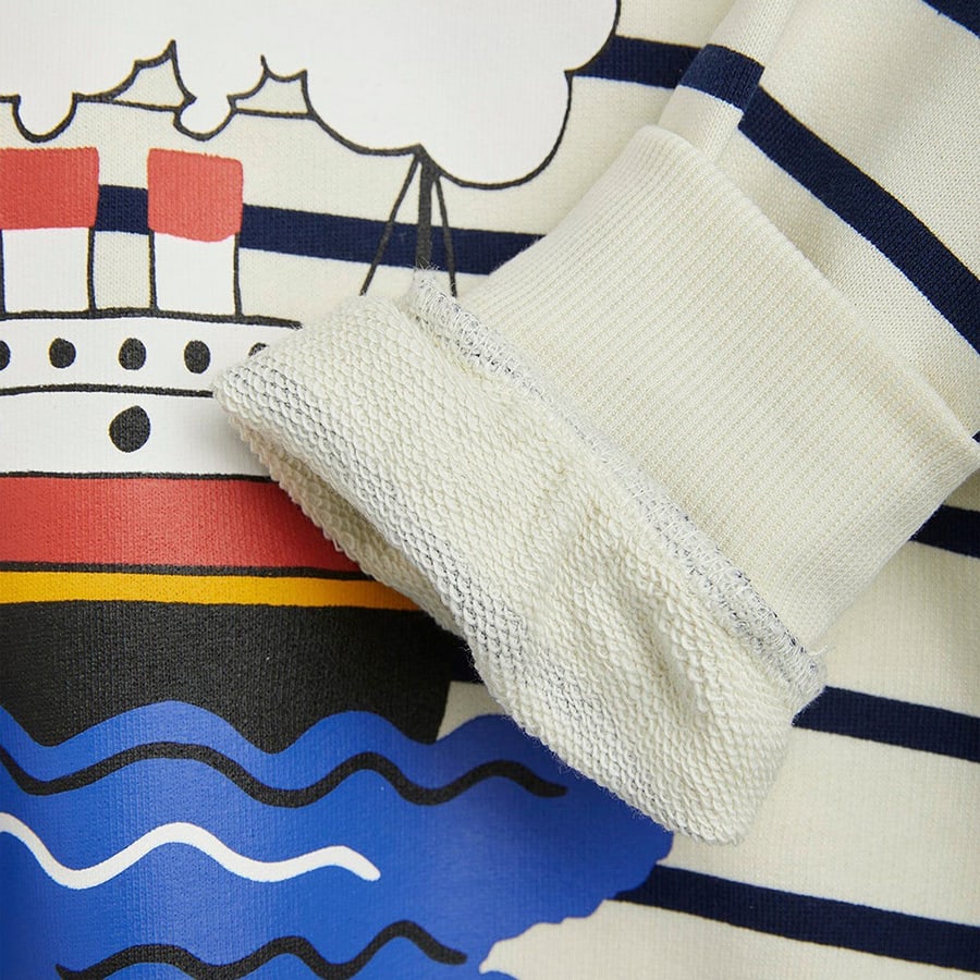 MINI RODINI Felpa Ferry a righe in cotone, view 3