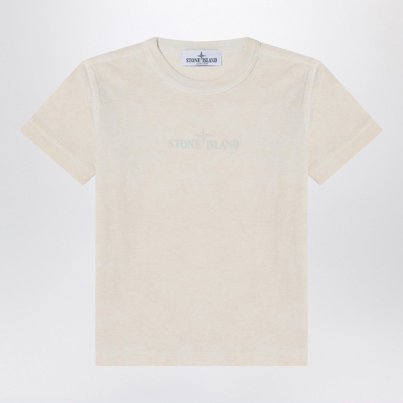 Stone Island T-shirt color sabbia con stampa logo