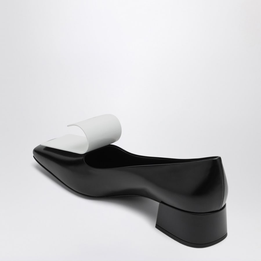 Prada Décolleté in pelle nero e bianco, view 4