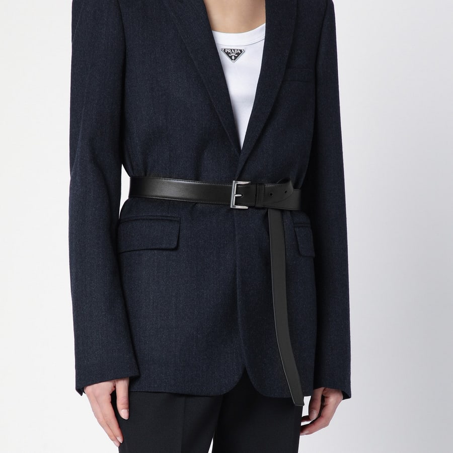 Prada Cintura nera in pelle, view 2