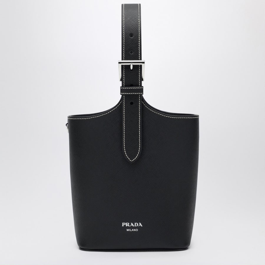 Prada Secchiello in pelle liscia nero