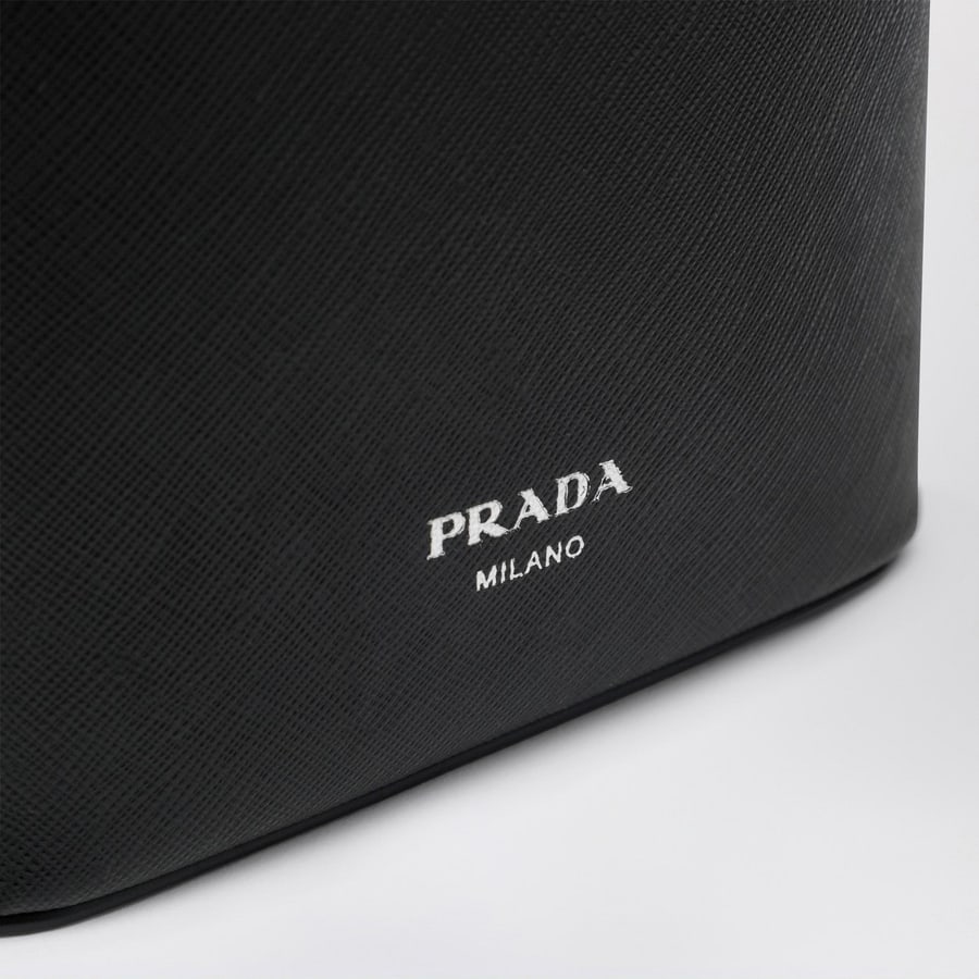 Prada Secchiello in pelle liscia nero, view 6