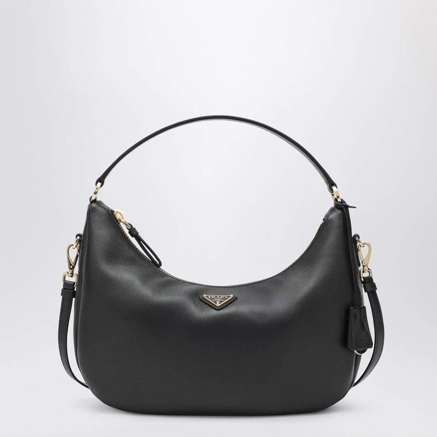 Prada Borsa a spalla nera in pelle
