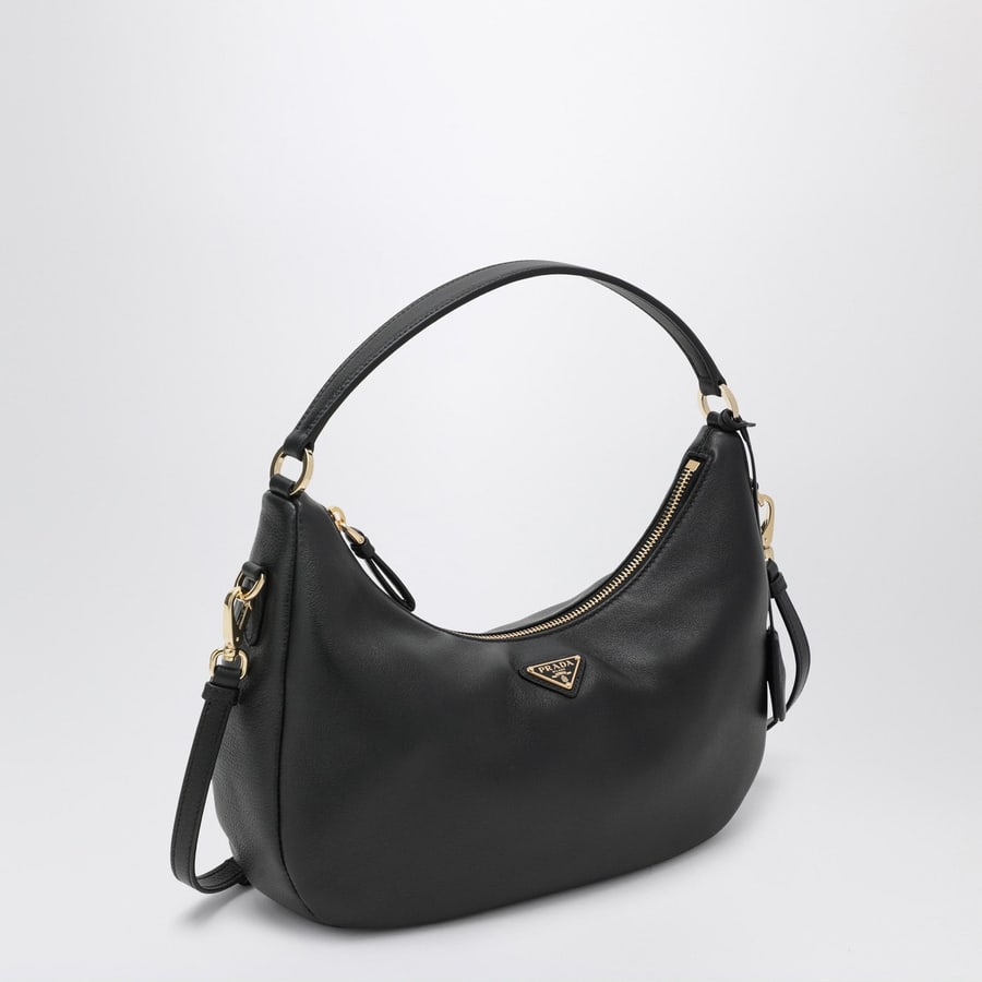 Prada Borsa a spalla nera in pelle, view 3