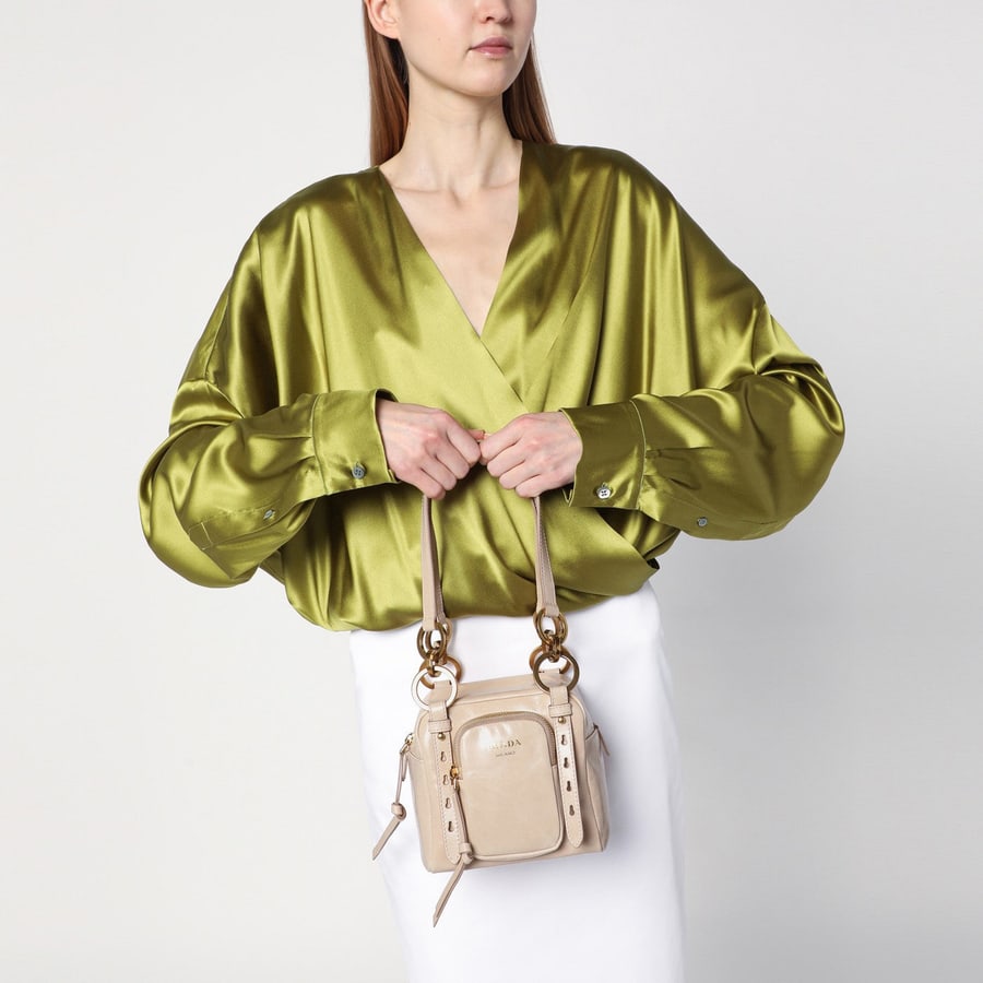 Prada Bauletto mini Dangle rosa cipria, view 2