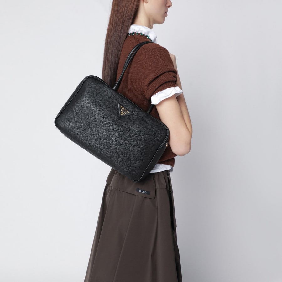 Prada Bauletto large in pelle nero, view 2