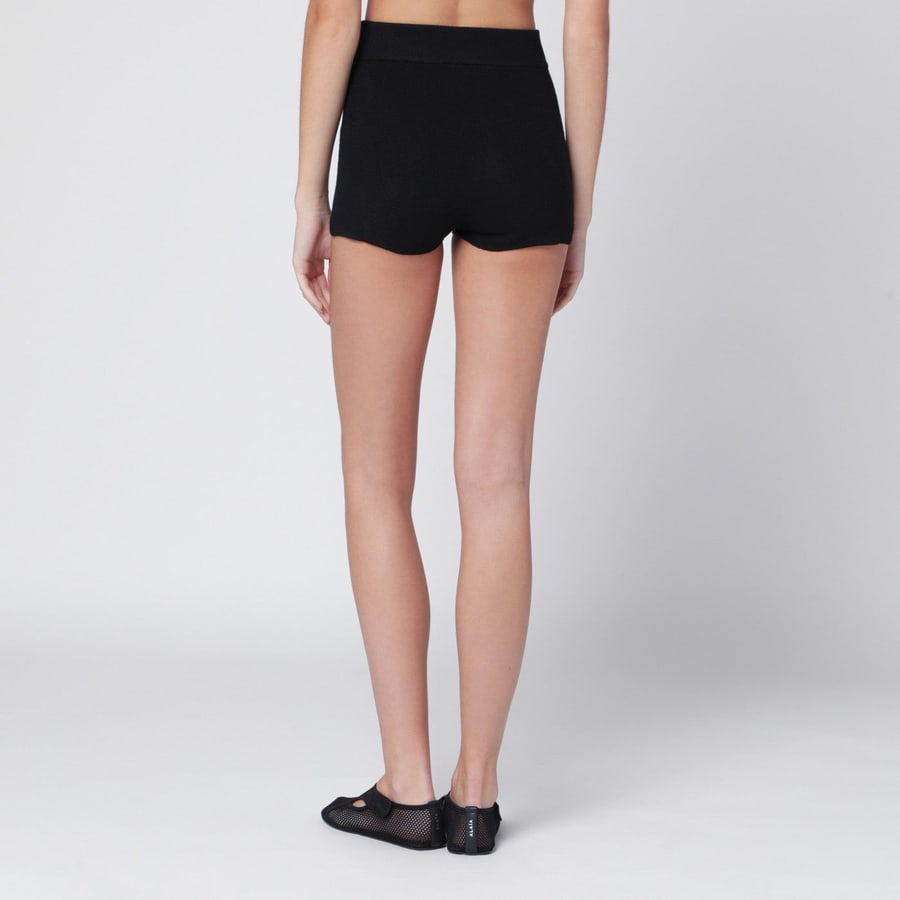 Fear of God Essentials Culotte nera in tessuto Waffle stretch, view 4