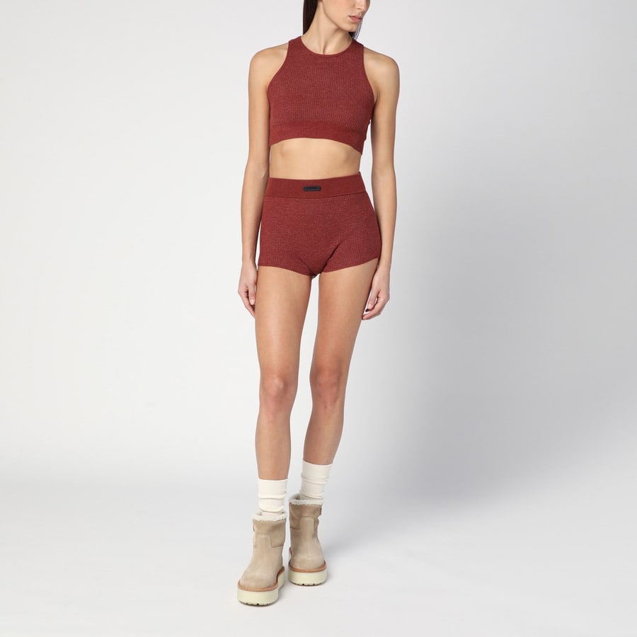 Fear of God Essentials Shorts bordeaux in nido d'ape, view 2