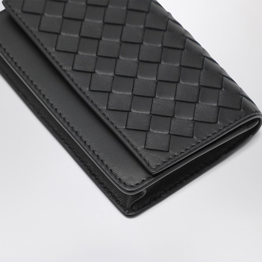 Bottega Veneta Portafoglio continental piccolo nero in Intrecciato, view 4