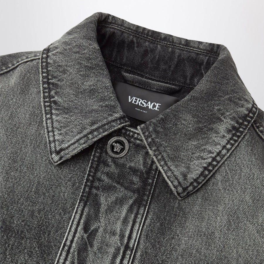 Versace Blouson in denim grigio, view 3