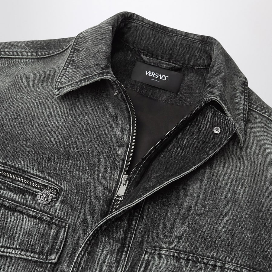 Versace Blouson in denim grigio, view 4