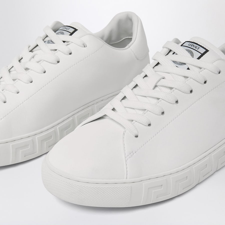 Versace Sneakers Greca bianca in nylon, view 4