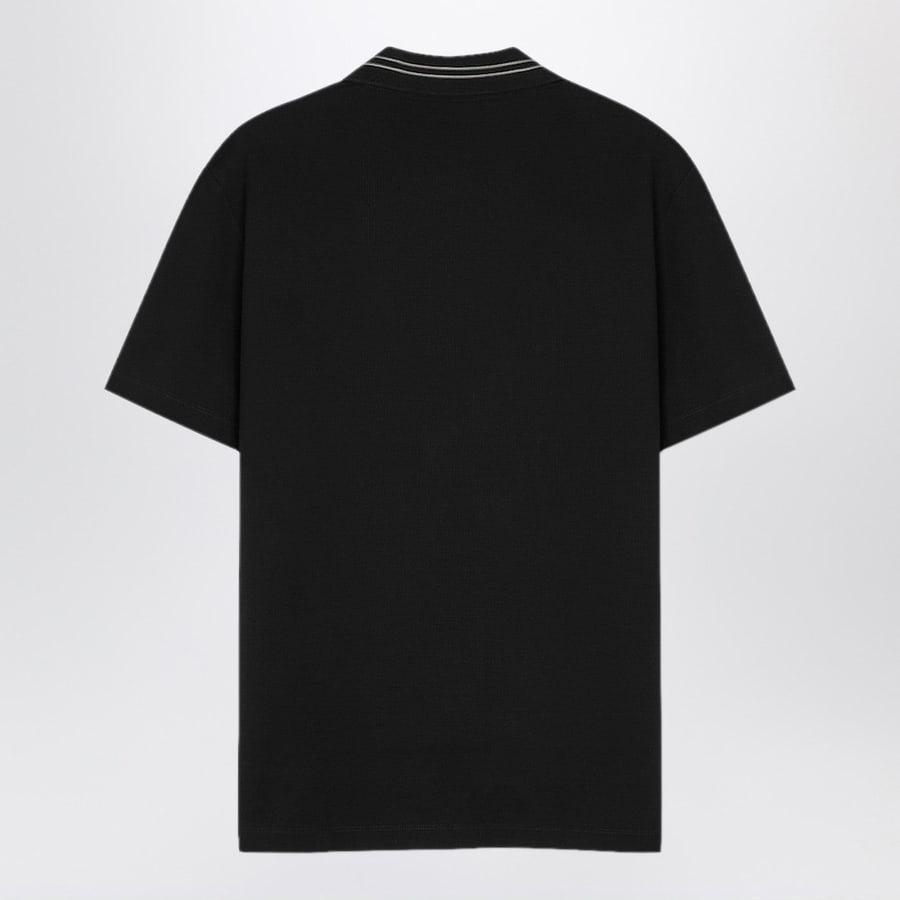 Versace Polo nera con ricamo Medusa, view 3