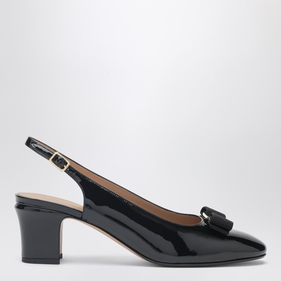 Ferragamo Slingback fiocco Vara nera