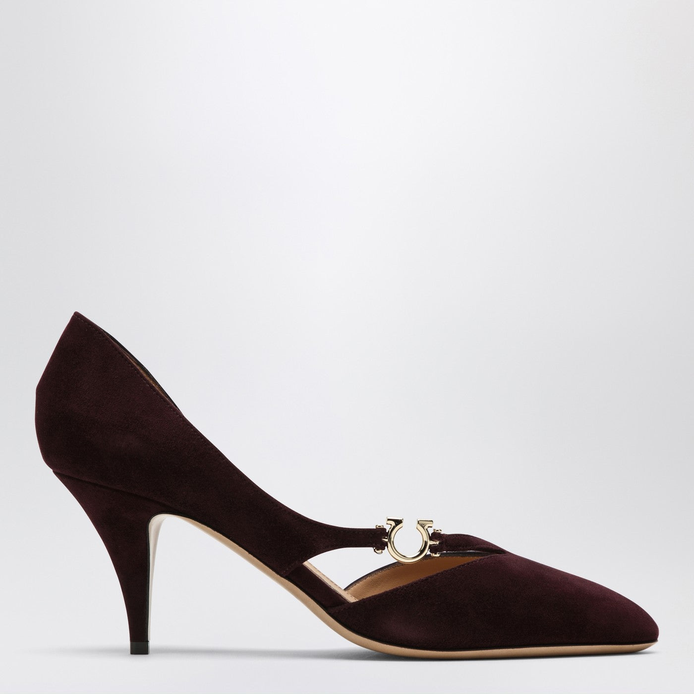 Ferragamo Décolleté con dettaglio Gancini Dark Barolo