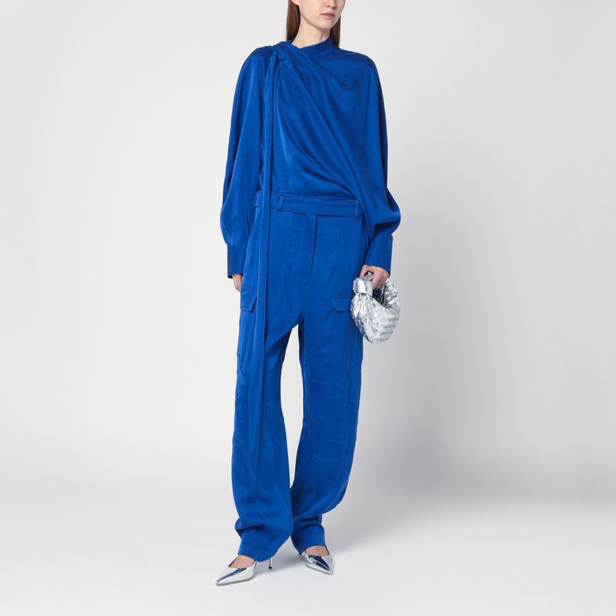 Ferragamo Pantaloni cargo blu elettrico, view 2