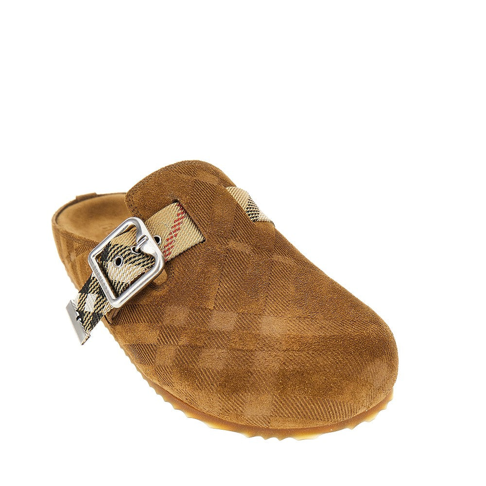 Burberry Sabot 'Urchin' in pelle scamosciata Check, view 2