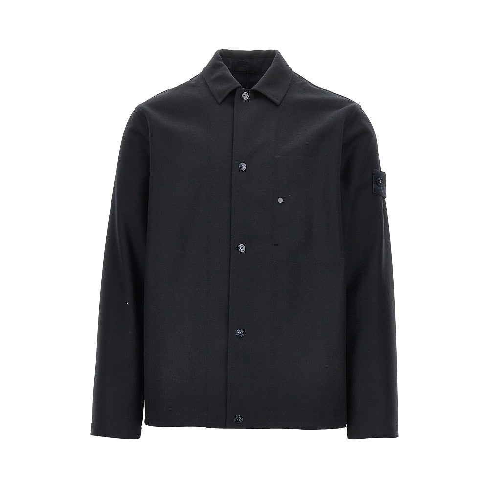 Stone Island Overshirt in panno di misto lana vergine