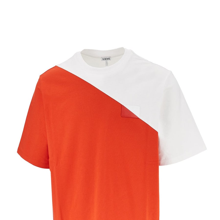 Loewe T-shirt in cotone con patch logo, view 2