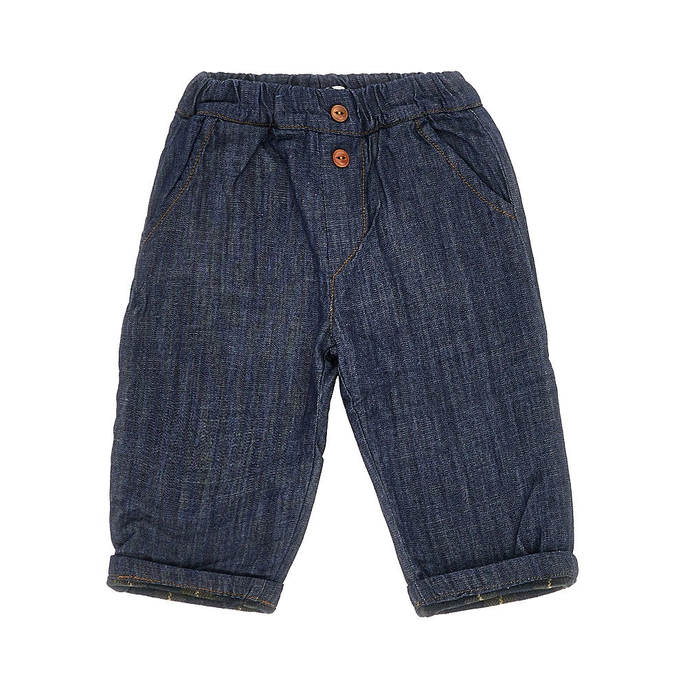 1 + IN THE FAMILY Pantalone in denim con fodera in flanella