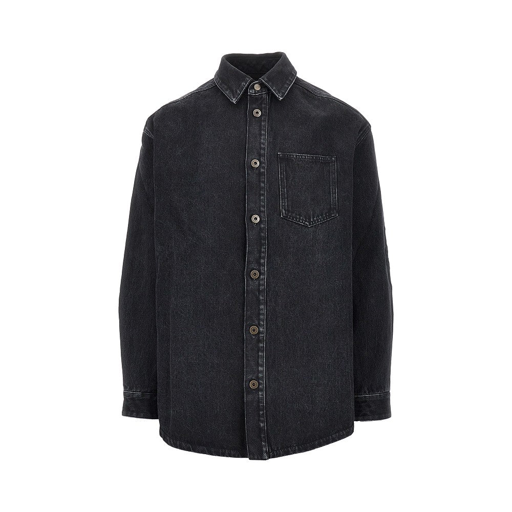 Loewe Overshirt in denim con ricamo Anagram