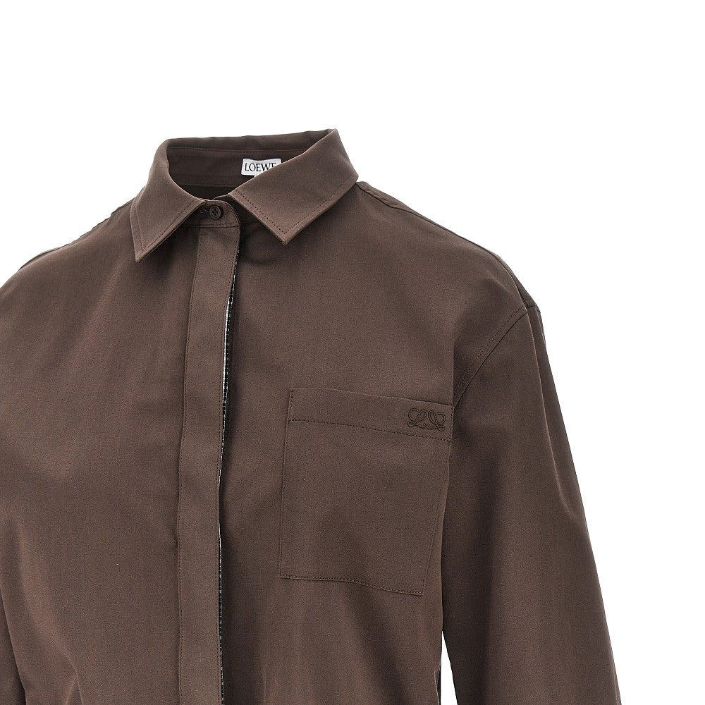 Loewe Mini abito chemisier in cotone e seta, view 2