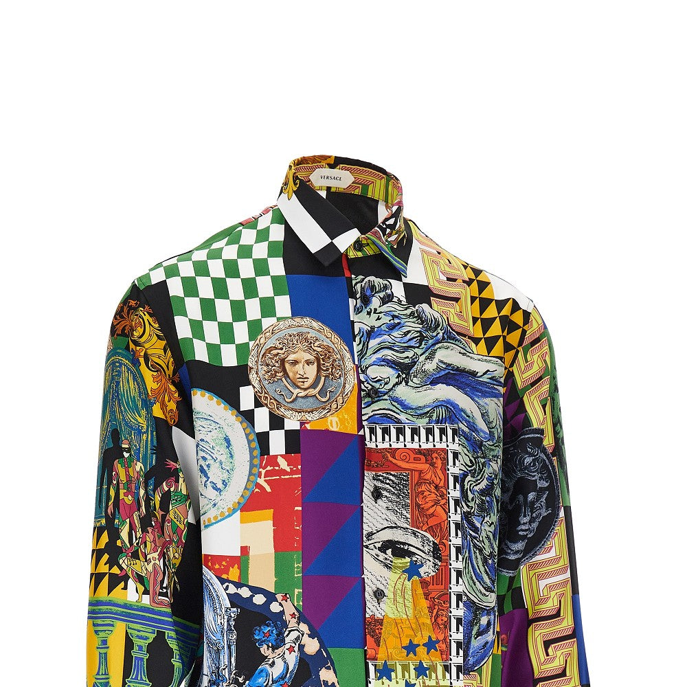 Versace Camicia in twill di seta stampato, view 2