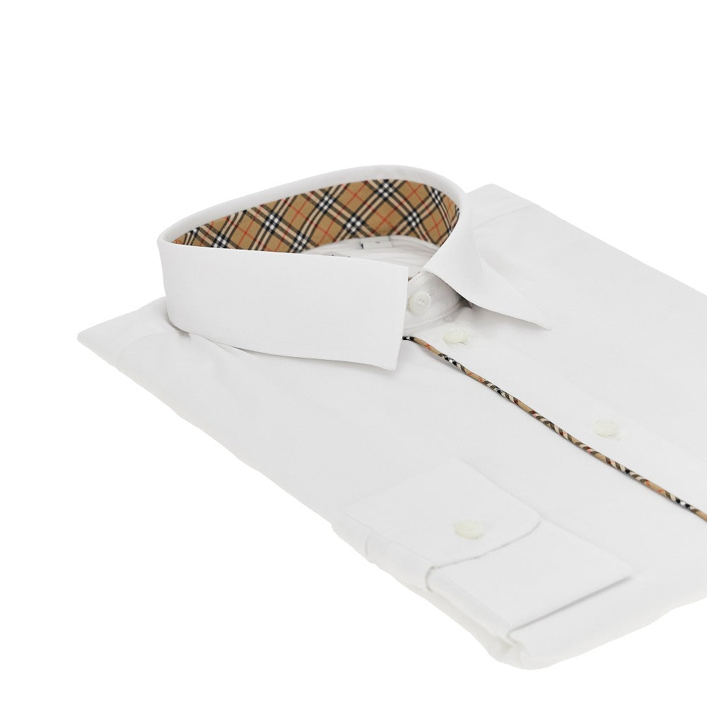 Burberry Camicia in popeline con profili Check, view 2