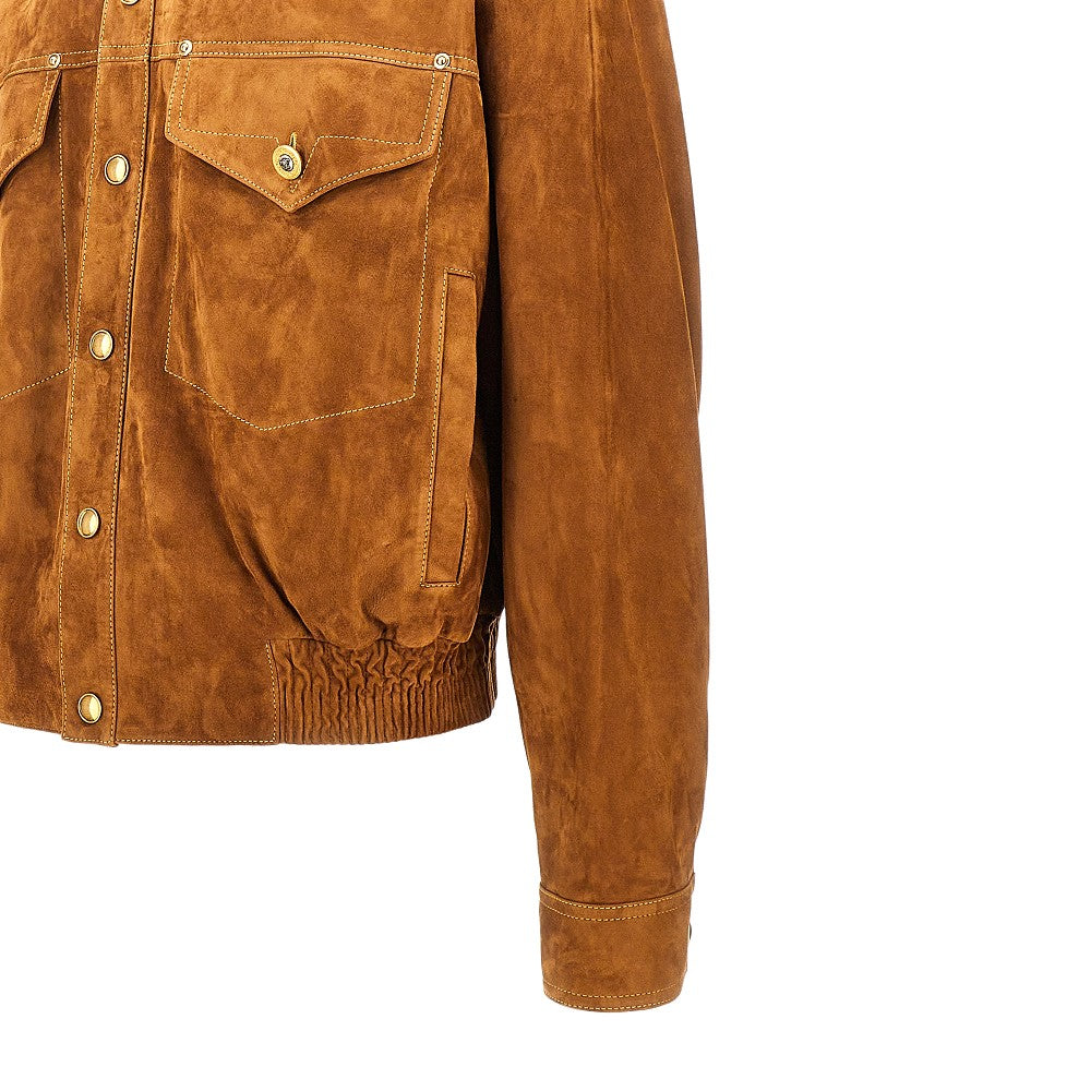Versace Giacca in pelle scamosciata, view 2