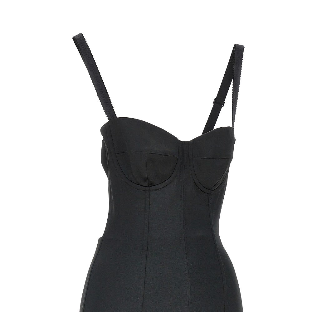 Dolce & Gabbana Abito midi in raso stretch, view 2