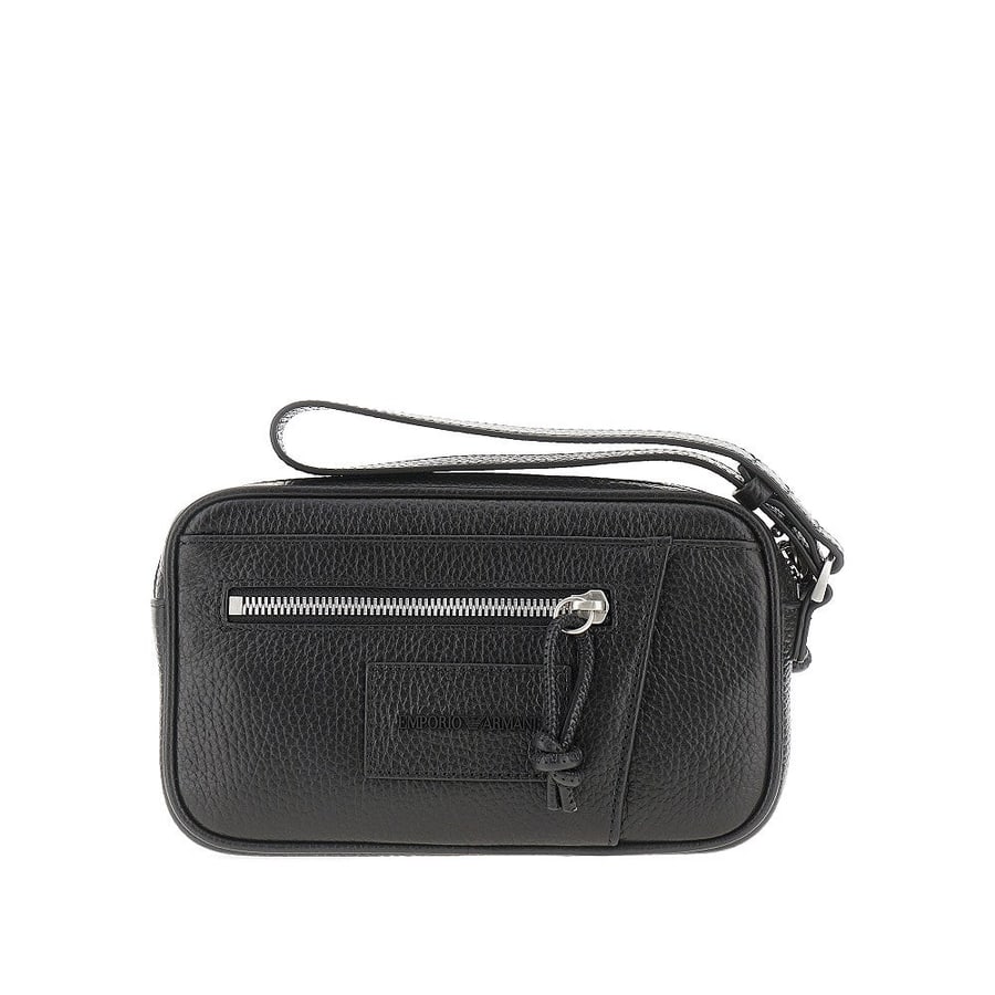 Emporio Armani Pouch in pelle martellata