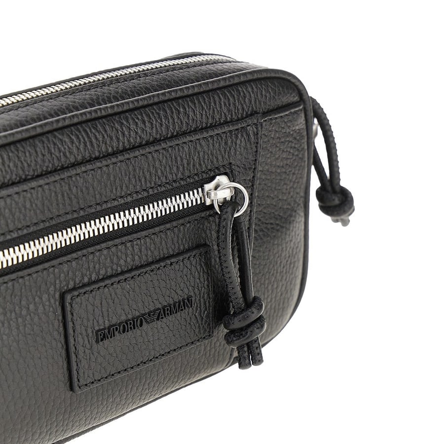 Emporio Armani Pouch in pelle martellata, view 4