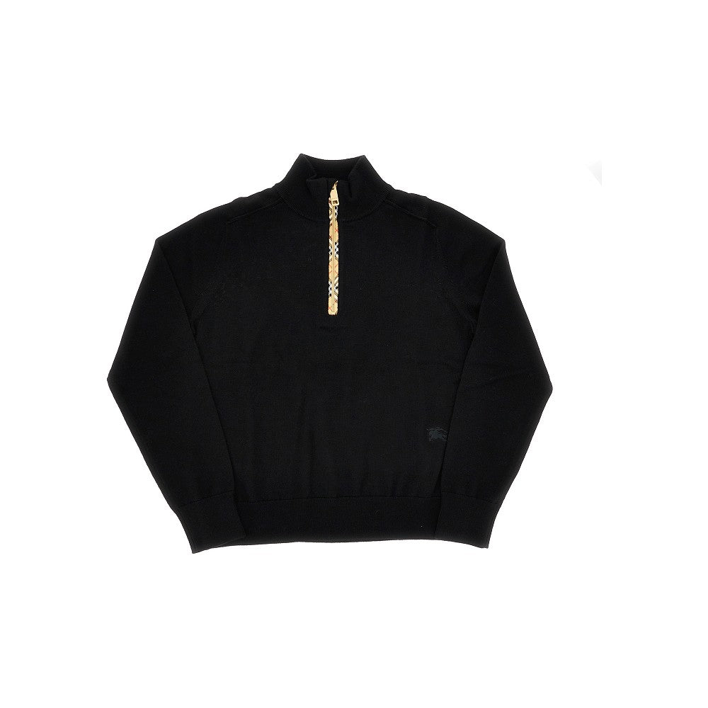 Burberry Pullover in lana con mezza zip