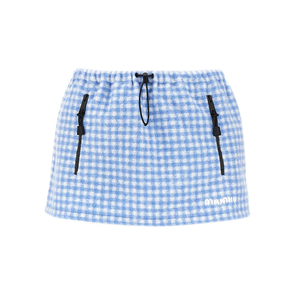 Miu Miu Minigonna in pile a quadretti