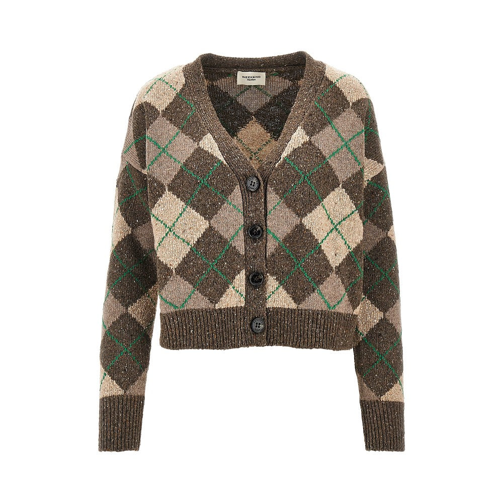 Weekend Max Mara Cardigan in misto lana a rombi