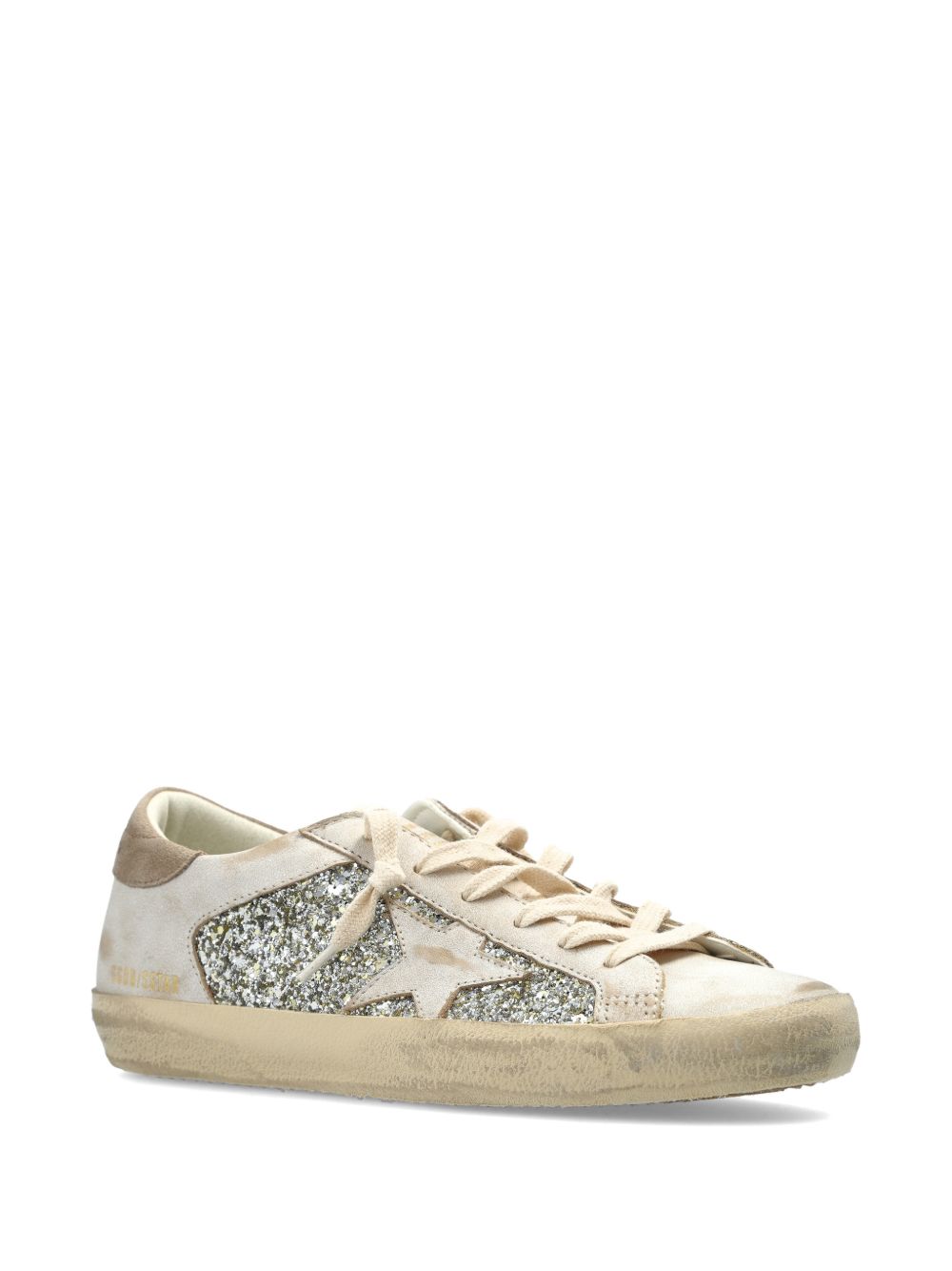 Golden Goose Sneakers Super-Star in pelle e glitter, view 2