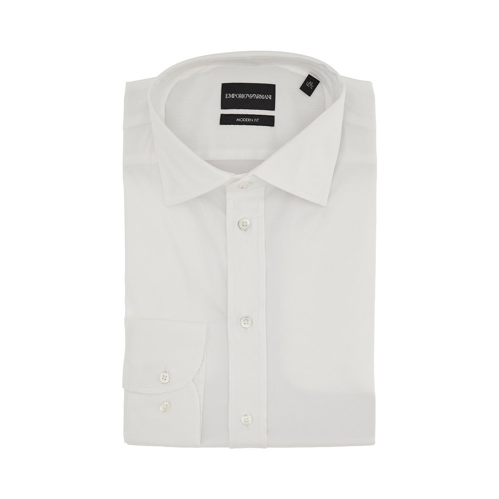 Emporio Armani Camicia Modern Fit in popeline stretch