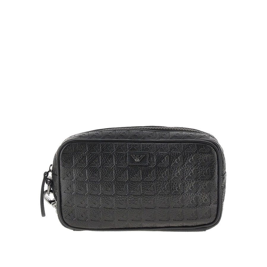 Emporio Armani Pouch in pelle goffrata Eagle