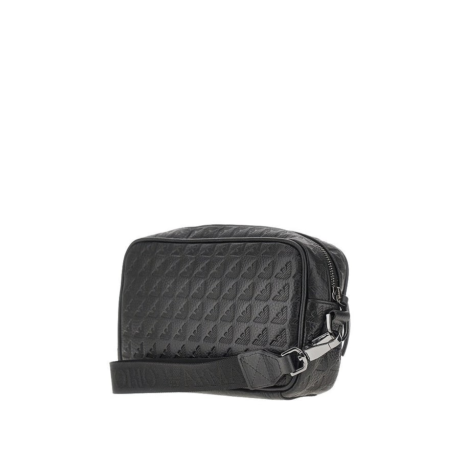 Emporio Armani Pouch in pelle goffrata Eagle, view 2