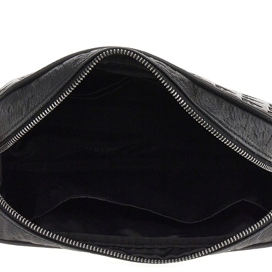 Emporio Armani Pouch in pelle goffrata Eagle, view 3