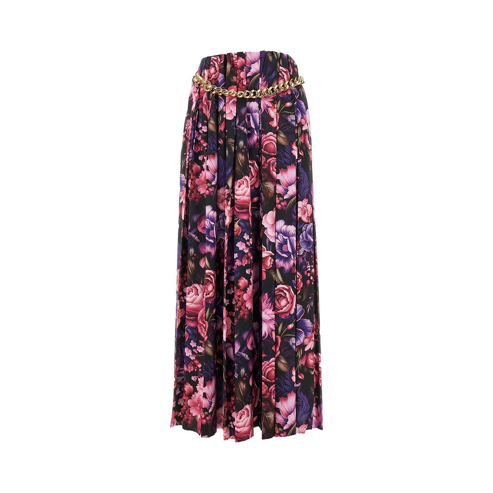 Balenciaga Gonna lunga in satin 'AI Purple Bouquet'
