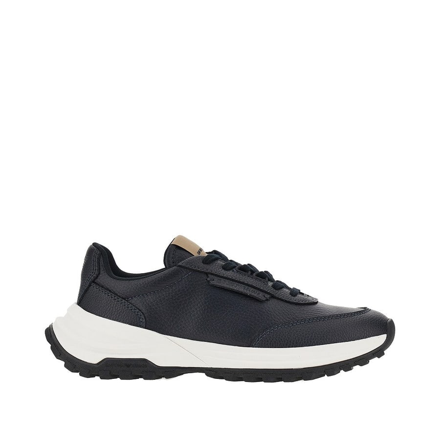 Emporio Armani Sneakers in pelle granata con logo