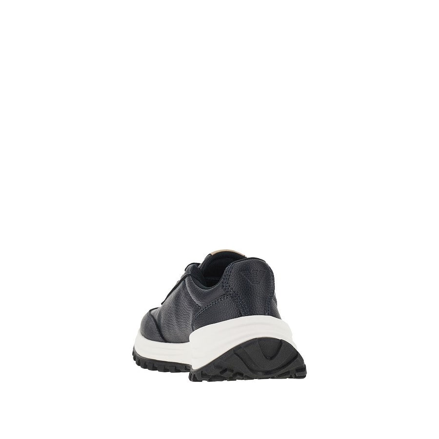 Emporio Armani Sneakers in pelle granata con logo, view 3
