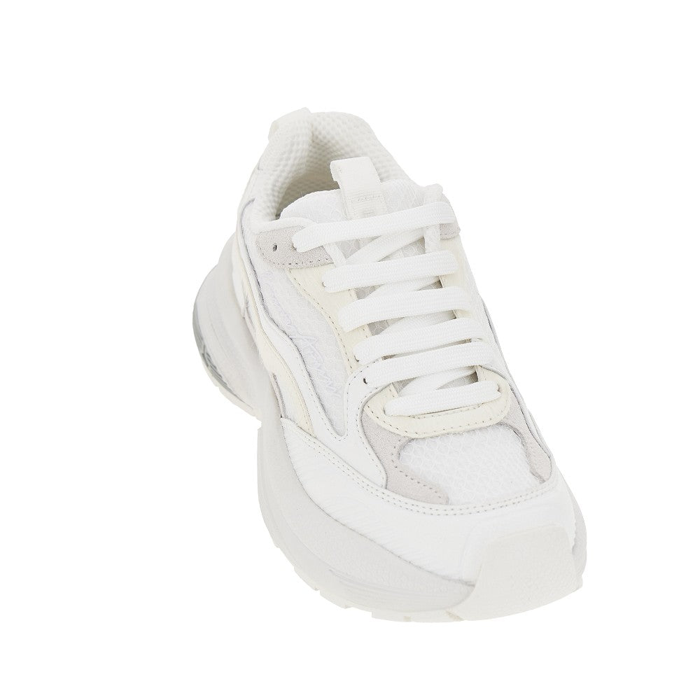 Emporio Armani Sneakers in mesh con dettagli in pelle, view 2