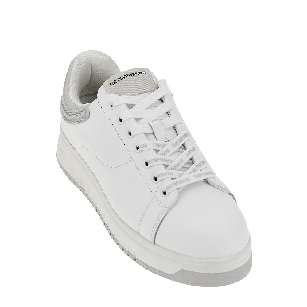 Emporio Armani Sneakers in pelle con logo Eagle, view 2