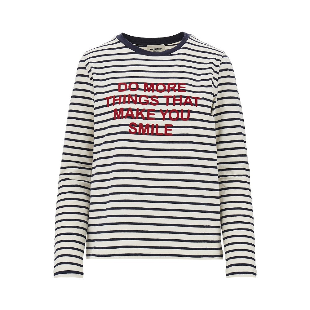 Weekend Max Mara T-shirt in jersey con stampa e motivo a righe