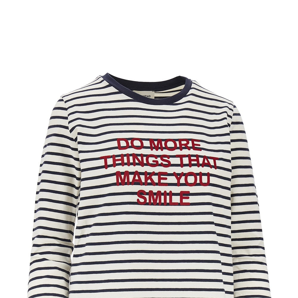 Weekend Max Mara T-shirt in jersey con stampa e motivo a righe, view 2