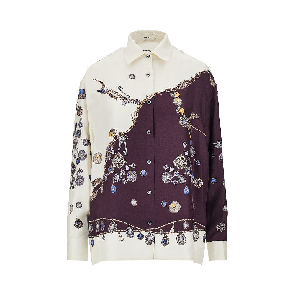 Versace Camicia in seta con stampa 'Stolen Jewels'